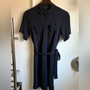 Banana Republic Navy Dress with Scalloped Details
